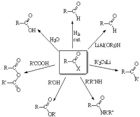 Reactividad de derivados de acidos carboxilicos