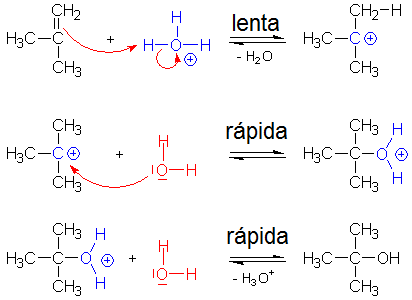 Water addition to alkenes